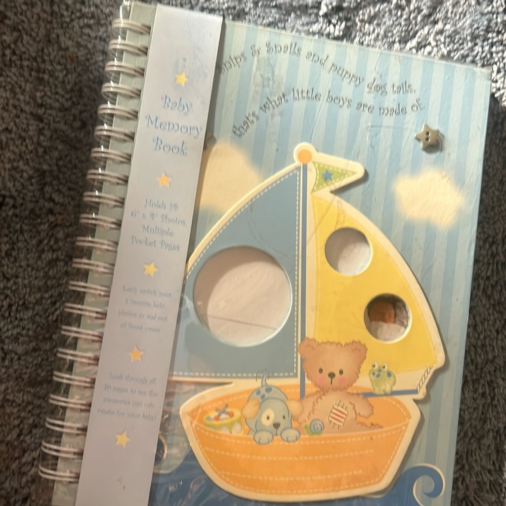 **NEW**NWT Baby Boy Book Baby Memory Book Scrapbook/Sailboat
